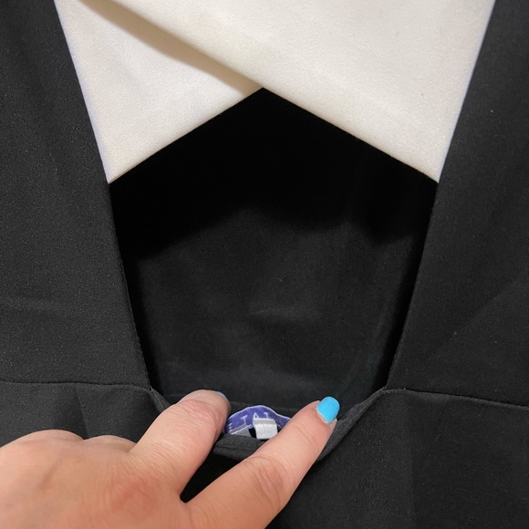 1. STATE Black Bodycon Sleeveless White Criss Cross Back Midi Dress - Picture 8 of 12